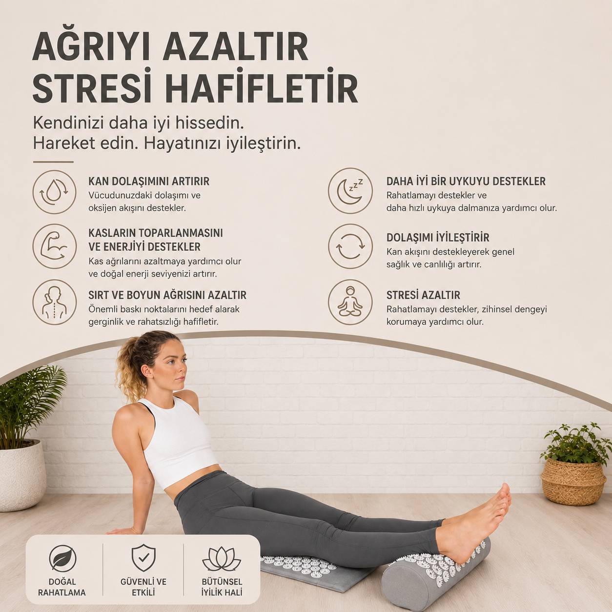 Doğal Akupresür Mat & Yastık Set
