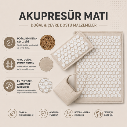 Doğal Akupresür Mat & Yastık Set
